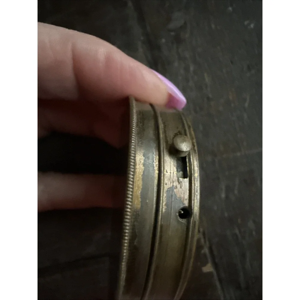 Antique French Brass Pocket Compass Made in France With Lid Circa 1900